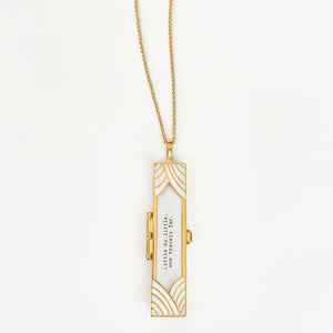 Deco Fortune Locket (Pearl) - Gold